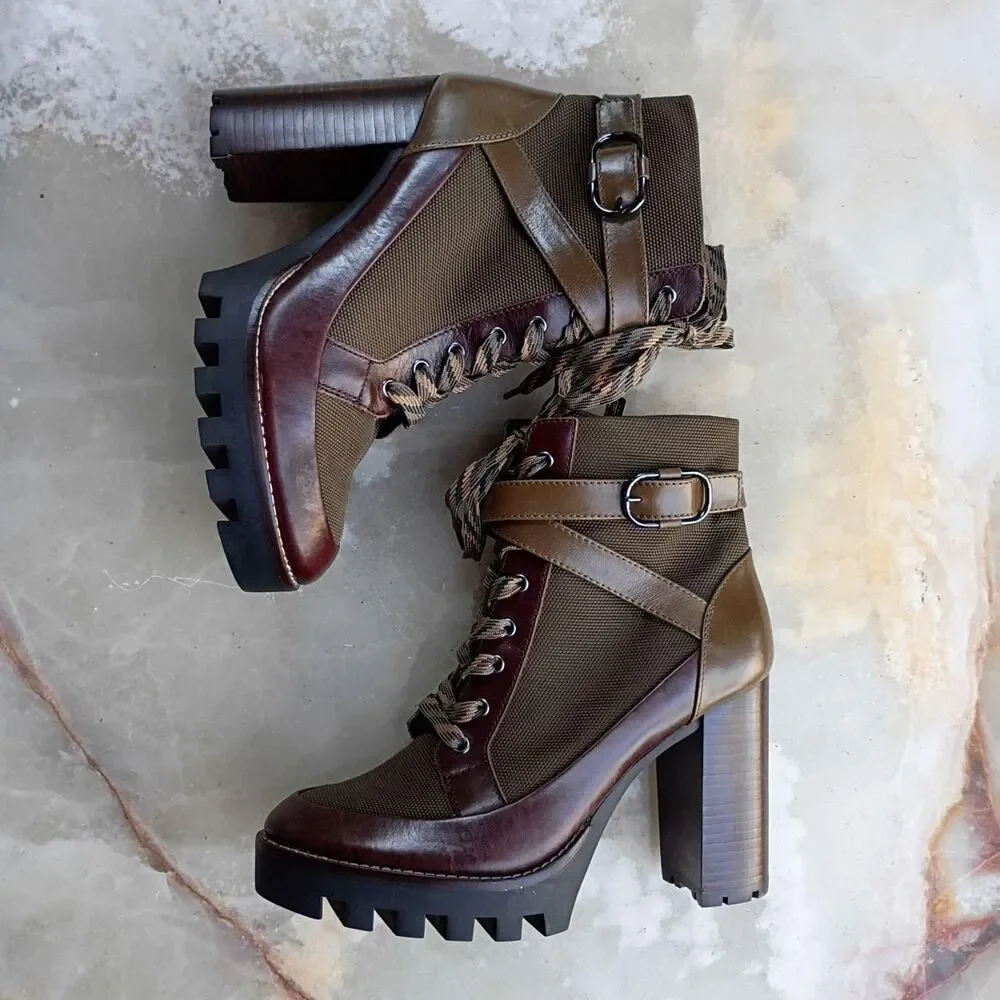 Antonio Melani Women's Brown and Khaki Boots